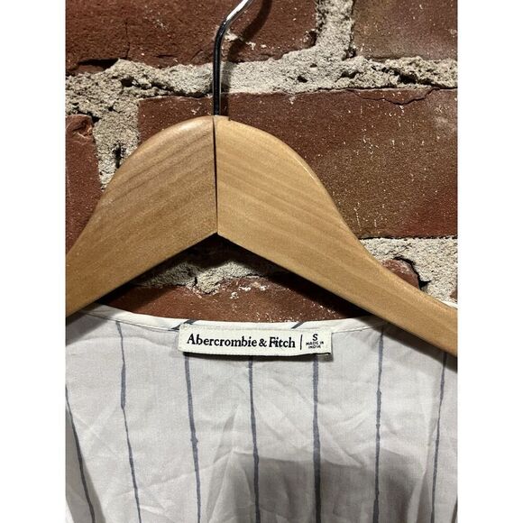 Abercrombie & Fitch Womens White Striped Short Sleeve Slip Dress Summer Size S - Picture 3 of 3